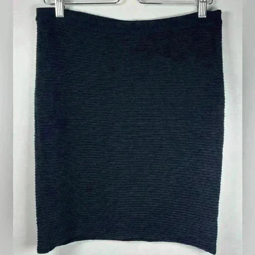 Eileen Fisher Skirt Black Wool Blend Straight Pencil Style Womens Petite Medium